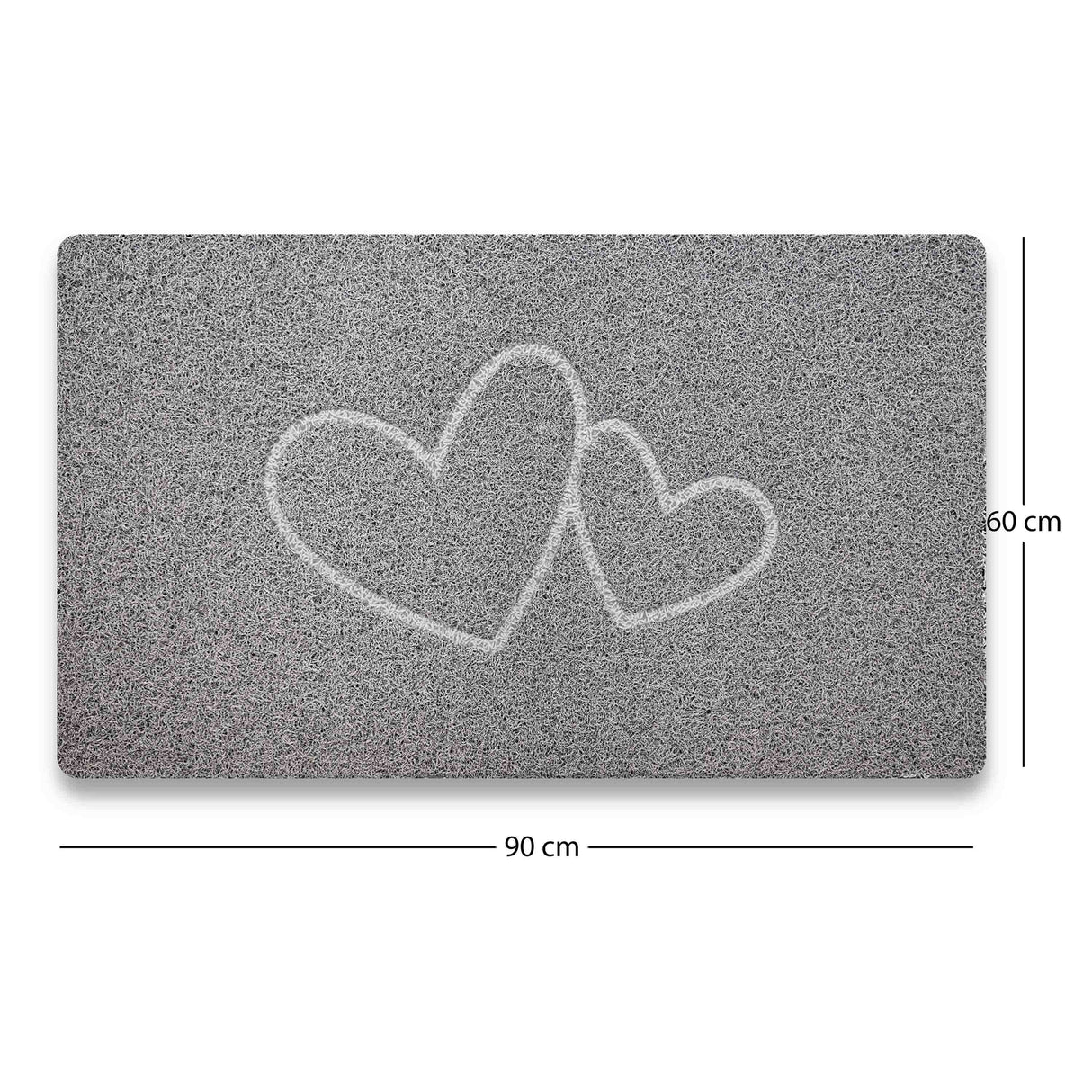 Embossed Spaghetti Loofah Anti Slip Shower Mat - Double Heart