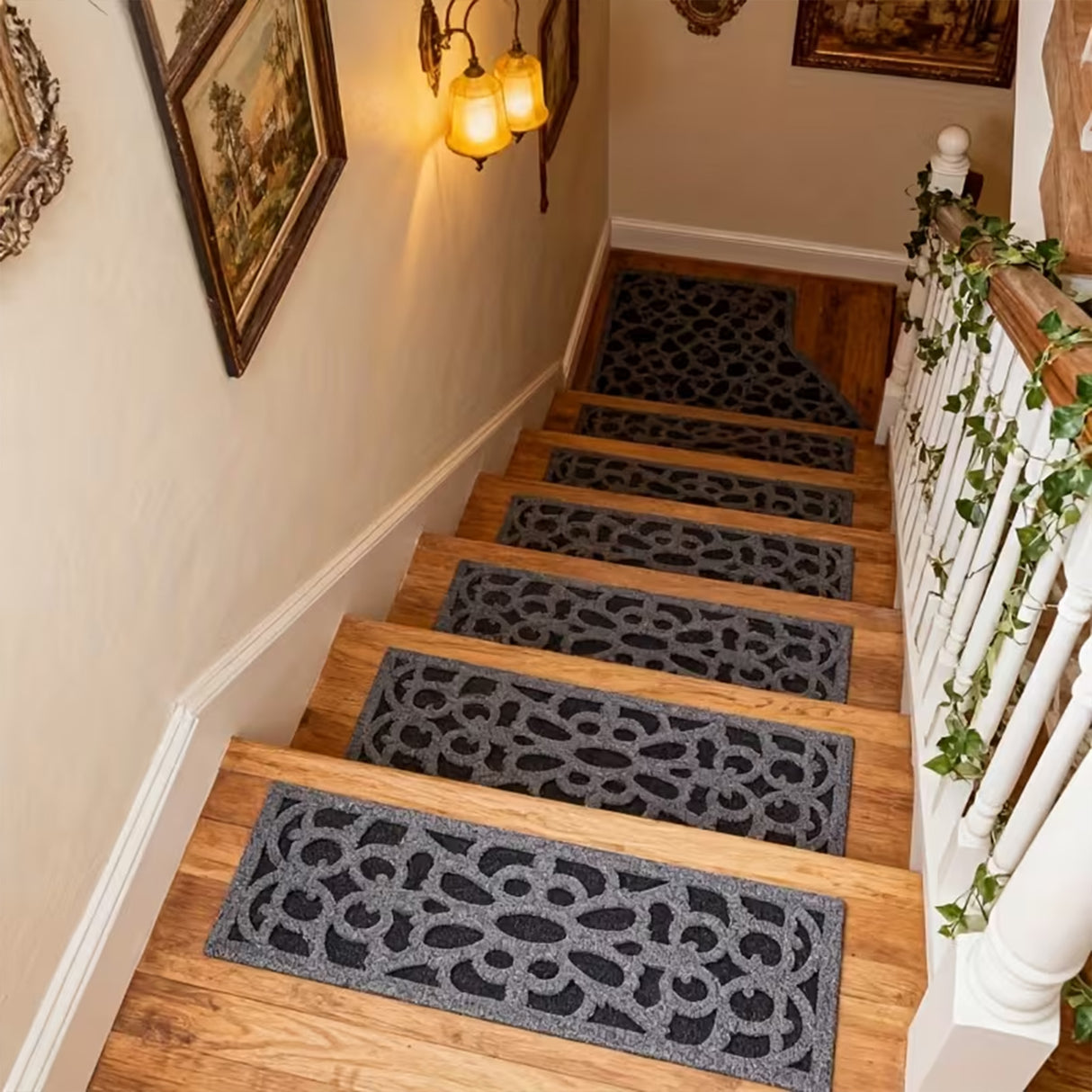 Victorian Style Eco-Friendly Rubber Step Mat - Grey