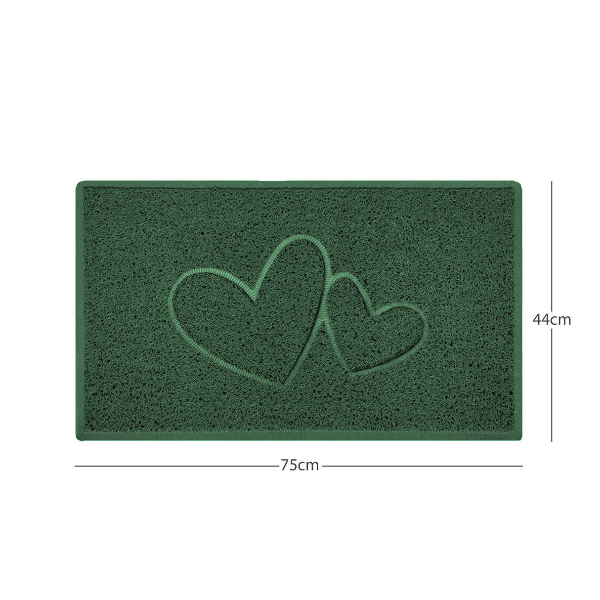 "Double Heart" Embossed Loofah Textured Spaghetti Doormat