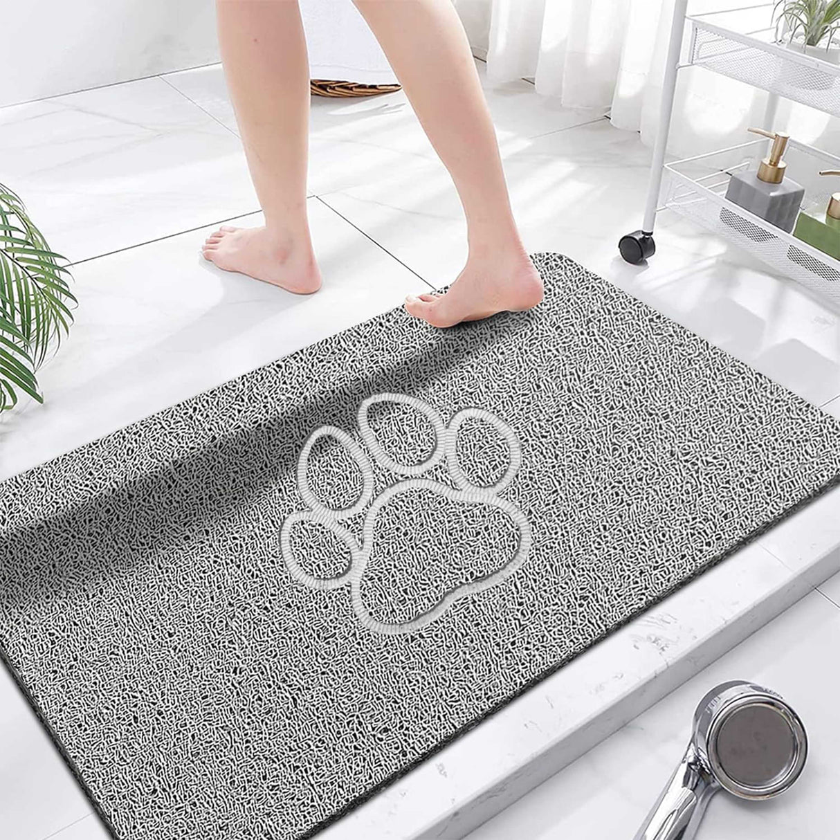 Embossed Spaghetti Loofah Anti Slip Shower Mat - Paw