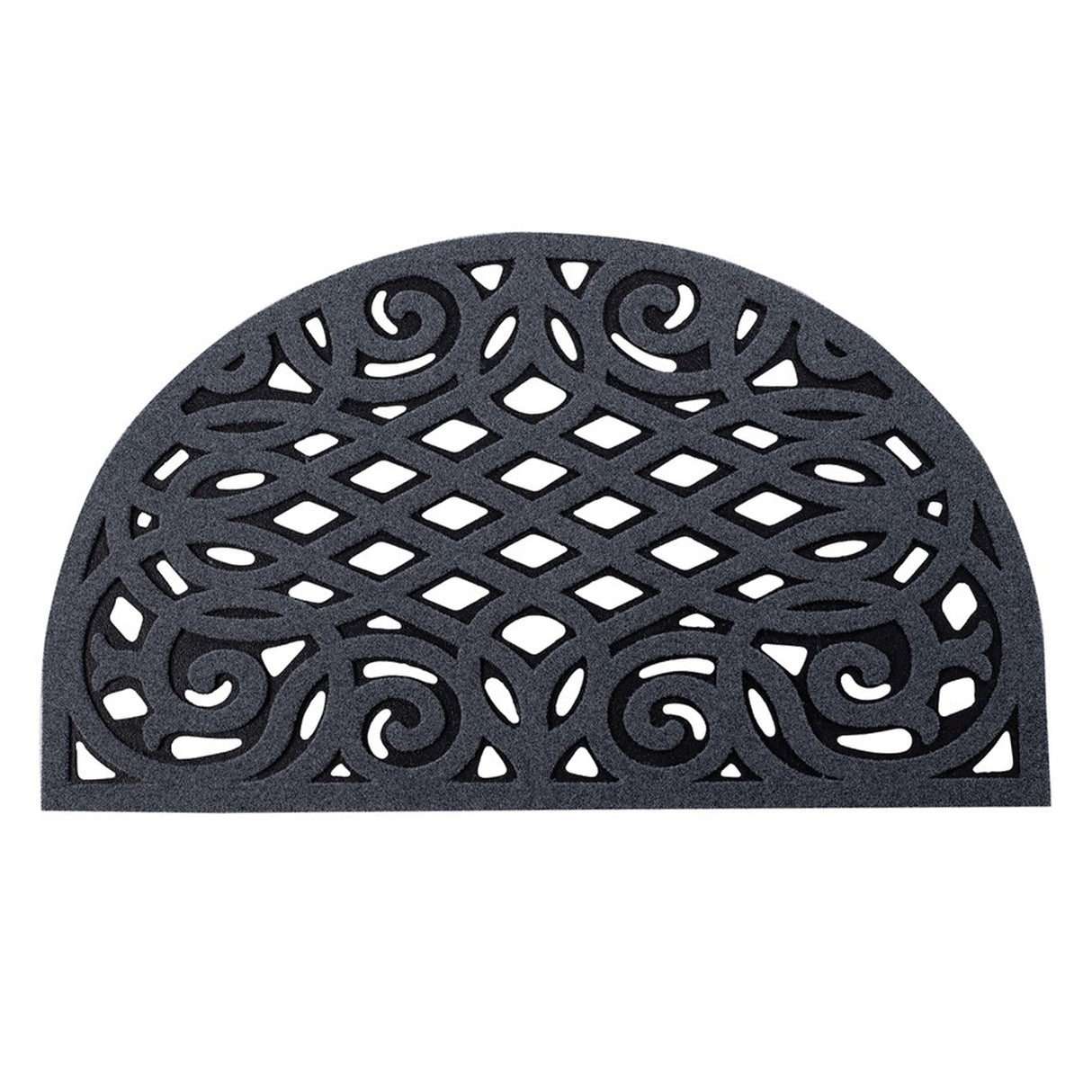 Victorian Style Eco Halfmoon Indoor and Outdoor Doormat - Grey