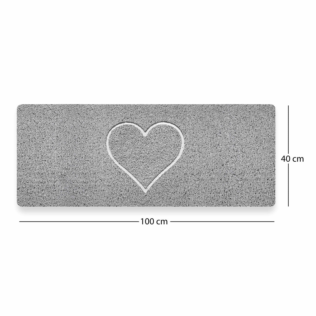 Embossed Spaghetti Loofah Anti Slip Shower Mat - Heart