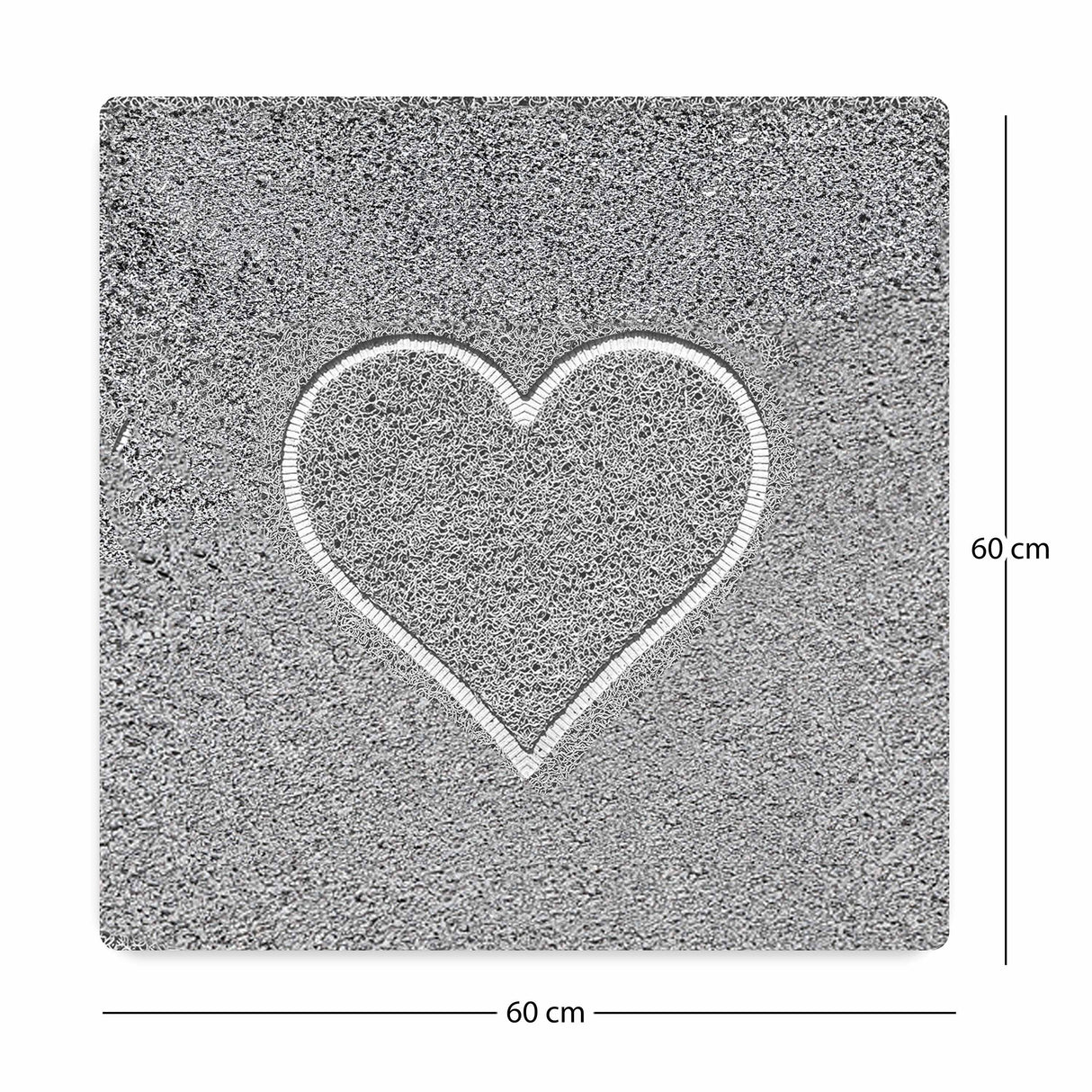 Embossed Spaghetti Loofah Anti Slip Shower Mat - Heart