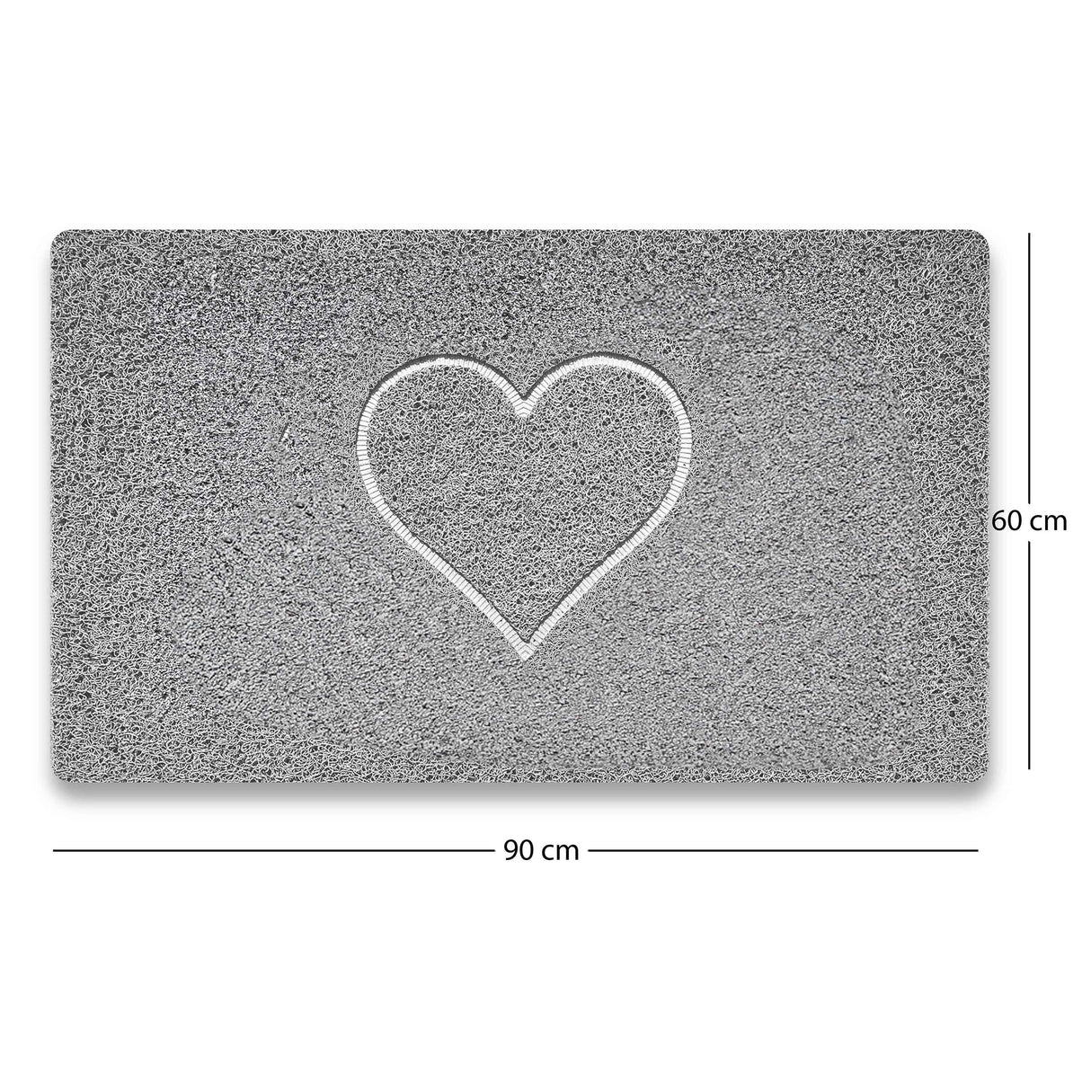 Embossed Spaghetti Loofah Anti Slip Shower Mat - Heart