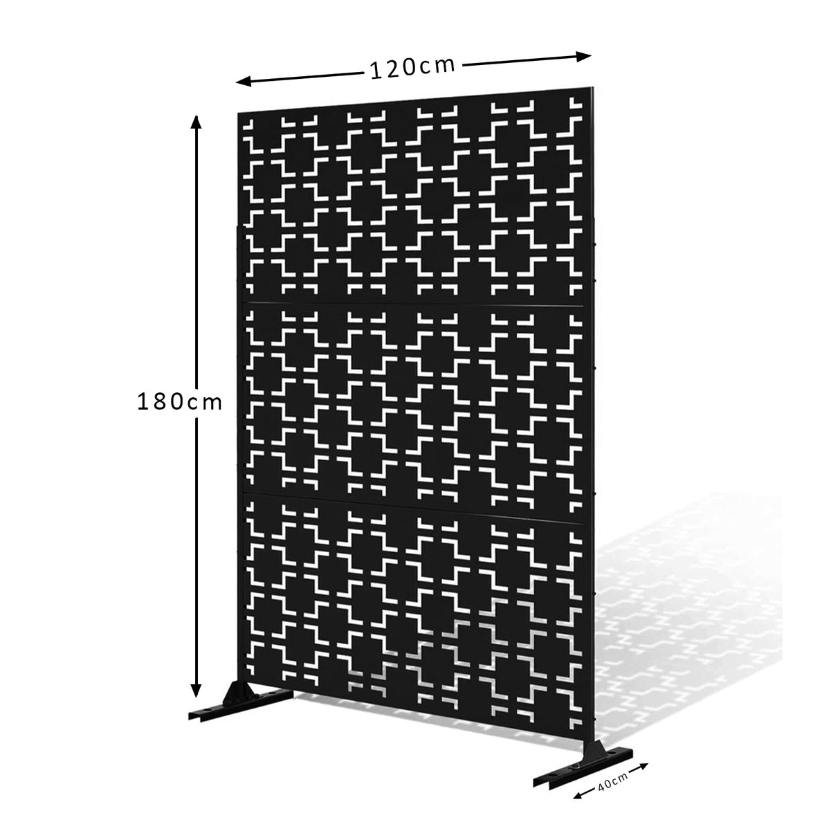 Metal Outdoor Privacy Screen with Stand 120cm x 180cm