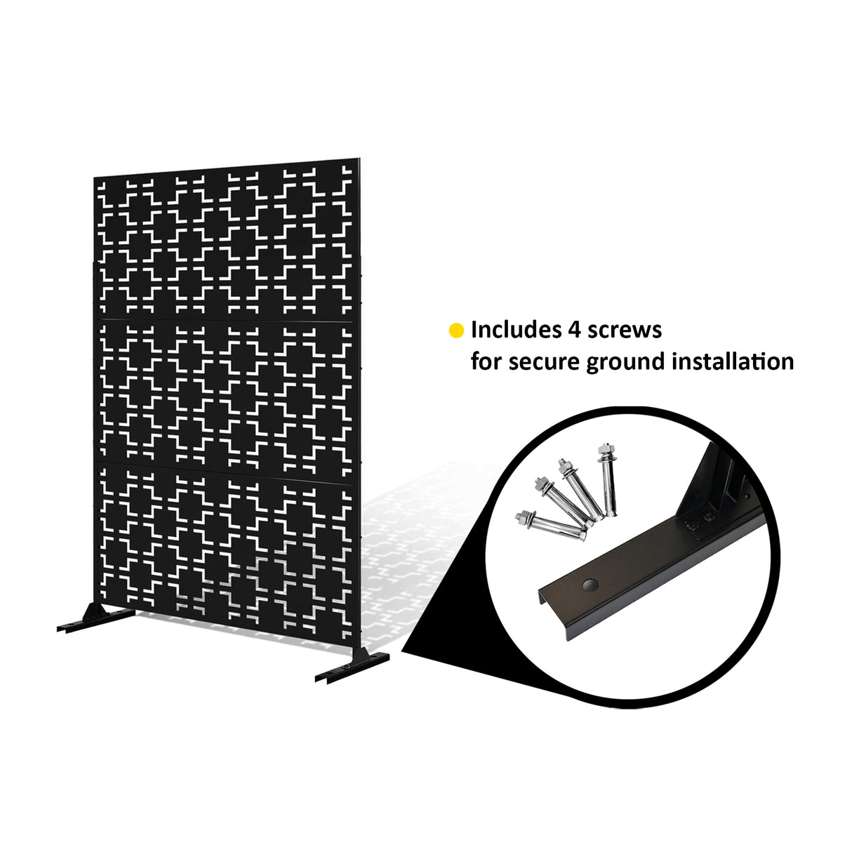 Metal Outdoor Privacy Screen with Stand 120cm x 180cm