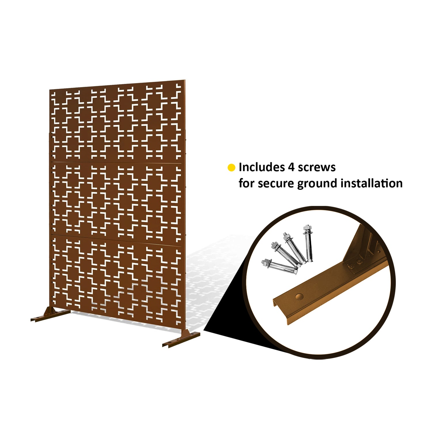 Metal Outdoor Privacy Screen with Stand 120cm x 180cm