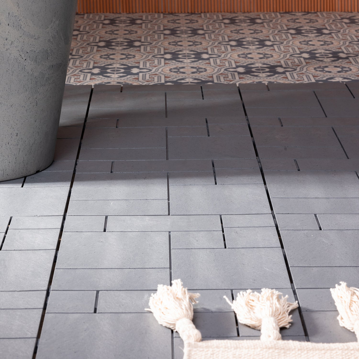 Mosaic Composite Interlocking Decking Tiles - Light Grey - Pack of 40