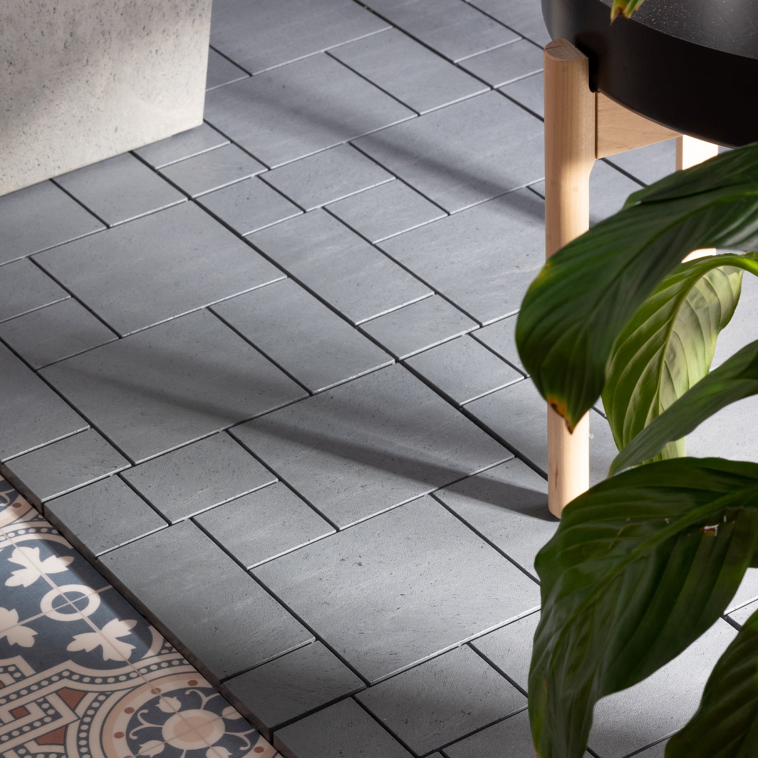 Mosaic Composite Interlocking Decking Tiles - Light Grey - Pack of 40