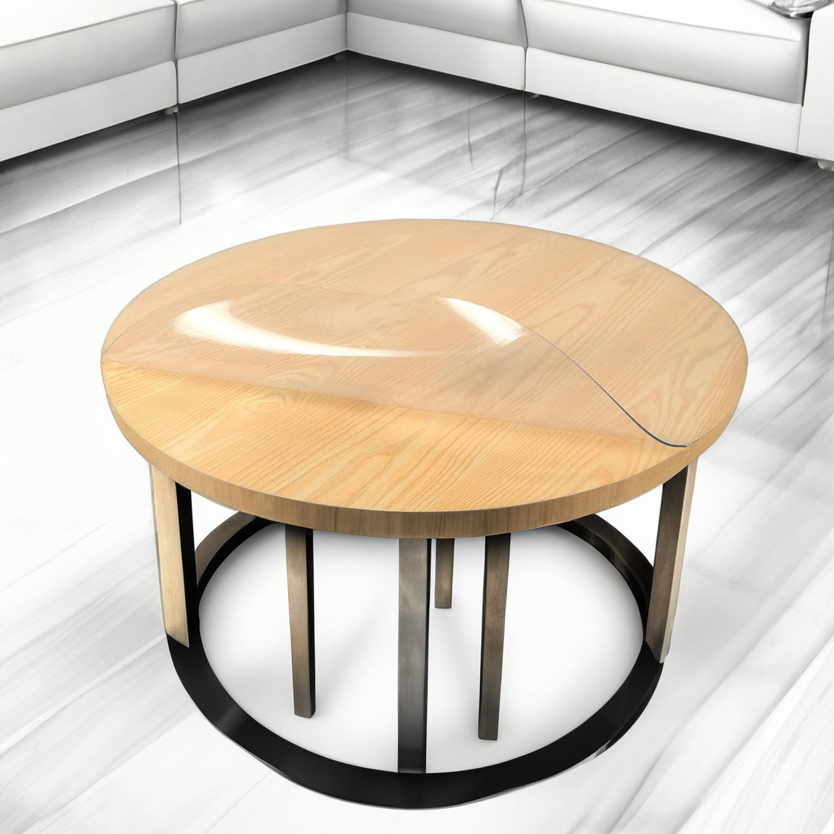 PVC Round Table Protector Mat - Transparent / Frosted