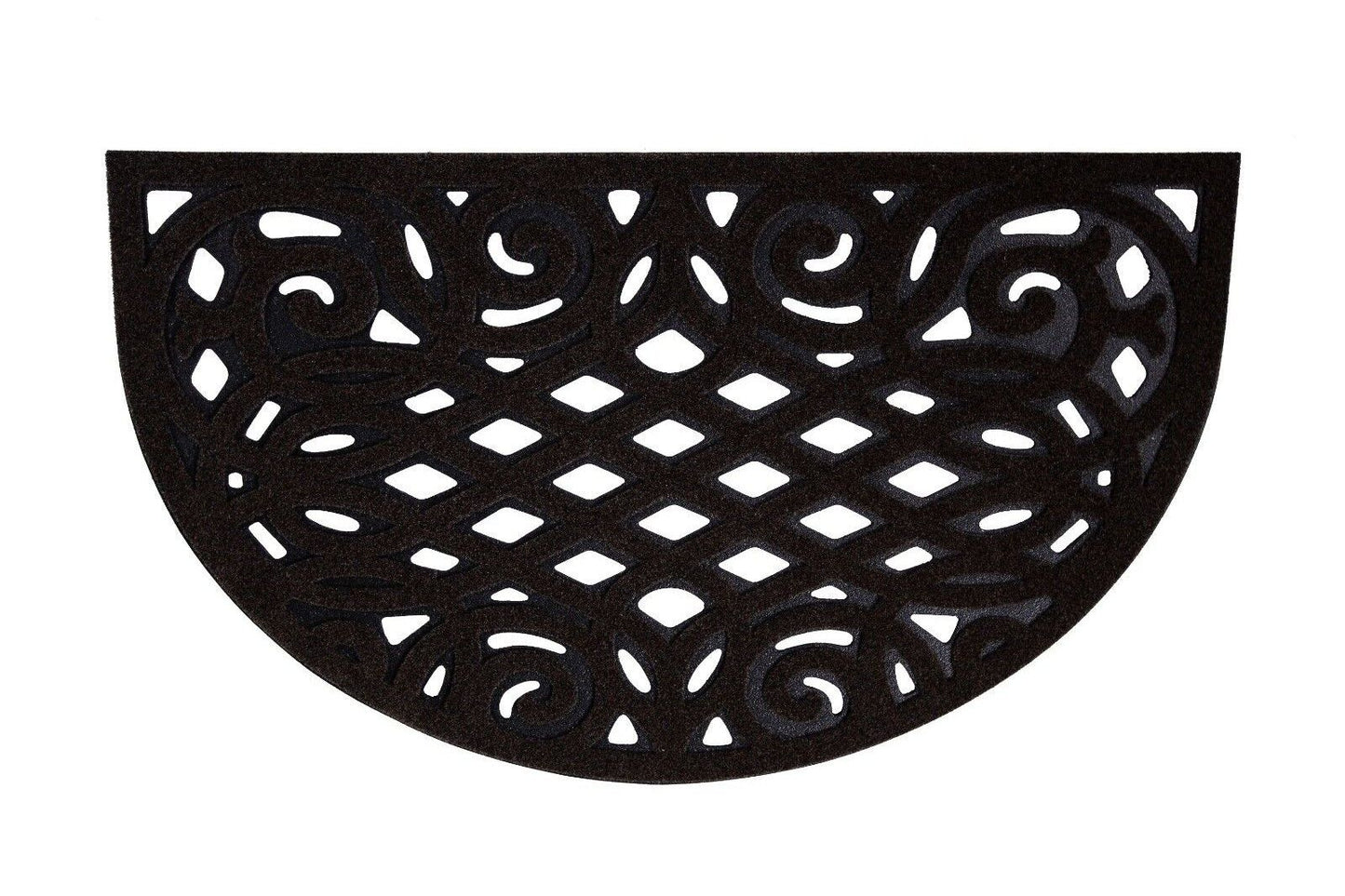 Victorian Style Eco Half Moon Door Mat - Black