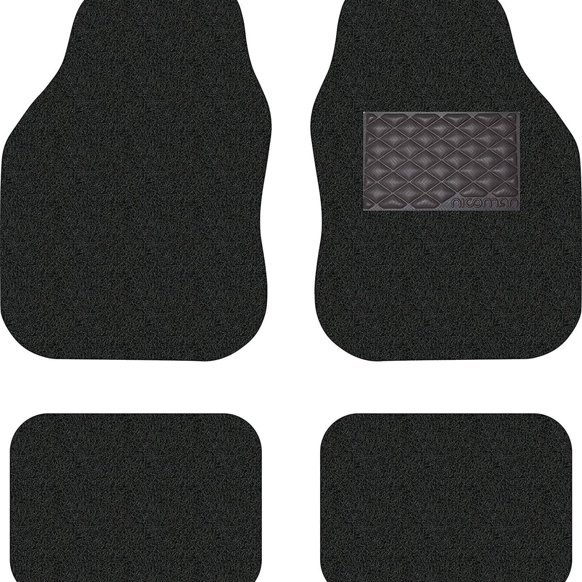 4-Pack Heavy Duty Universal Rubber Car Mats – Black – Fits Cars & Vans (Premium Quality)