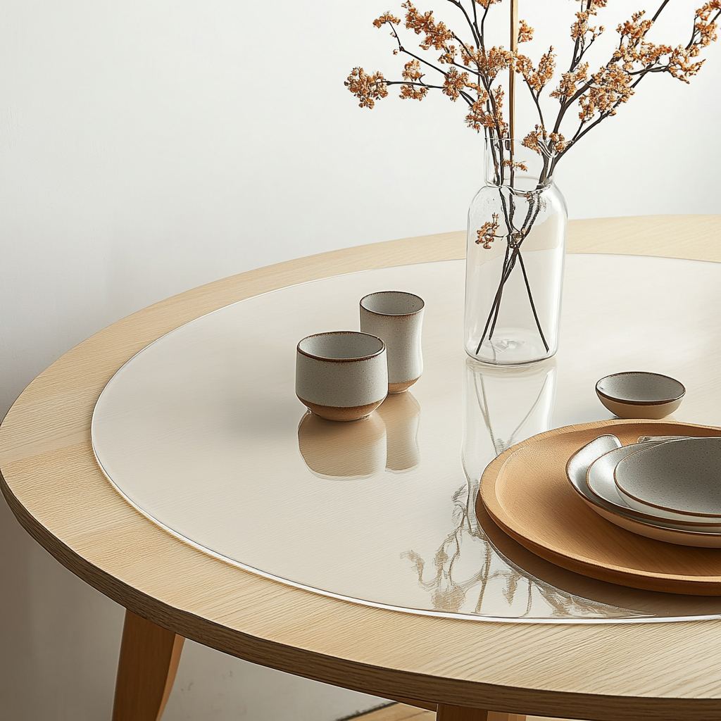 pvc clear round table mat