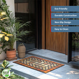 Nicoman Elegant Tile Effect Doormat - Red Edge