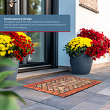 Nicoman Elegant Tile Effect Doormat - Red Edge