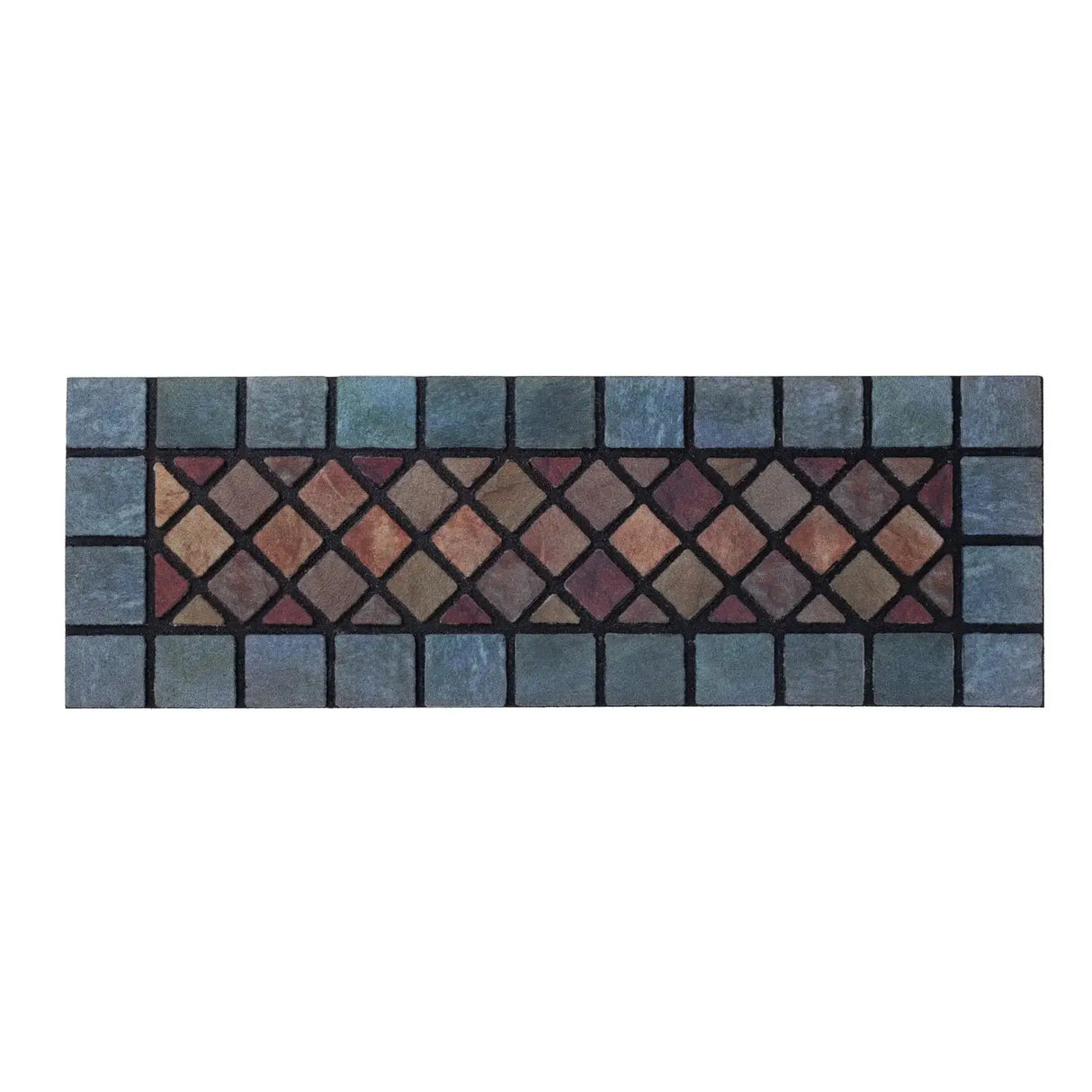 Nicoman Elegant Tile Mat Barrier Door Mat - Blue Edge