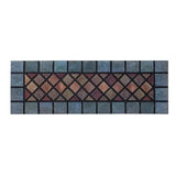 Nicoman Elegant Tile Effect Doormat - Blue Edge