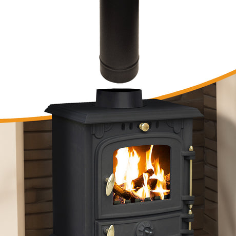 Flue Pipe Straight 100cm for 5" inch (125mm) Stove Flue Systems