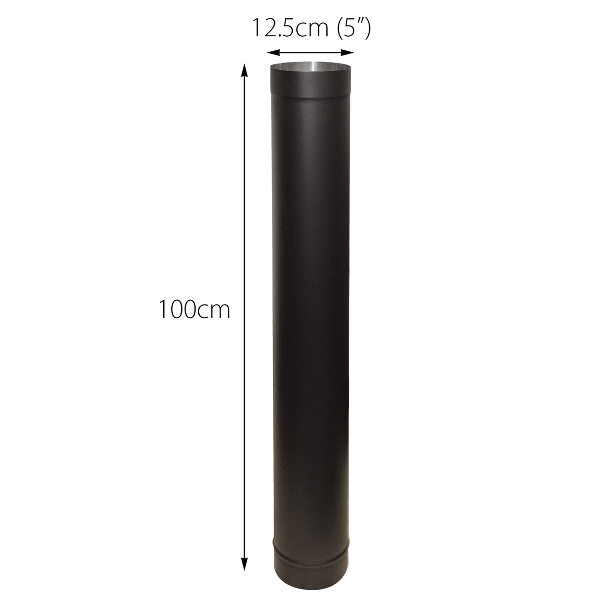 Flue Pipe Straight 100cm for 5" inch (125mm) Stove Flue Systems