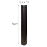 Flue Pipe Straight 100cm for 5" inch (125mm) Stove Flue Systems