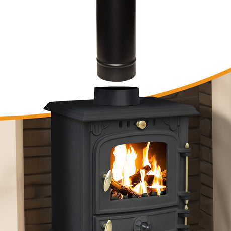 Flue Pipe Straight Adjustable 400-600mm for 5" inch (125mm) Stove Flue Systems