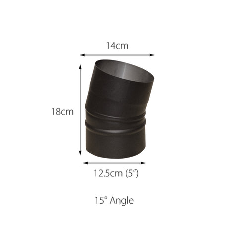 Flue Pipe Elbow Bend 5Inch - 15 Degree