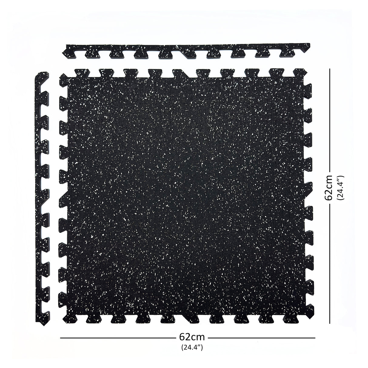 Interlocking Rubber Topped Foam Mats - 62cm x 62cm - 8mm Thick