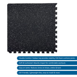 Interlocking Rubber Topped Anti Vibration Foam Mats - 62cm x 62cm - 14mm Thick