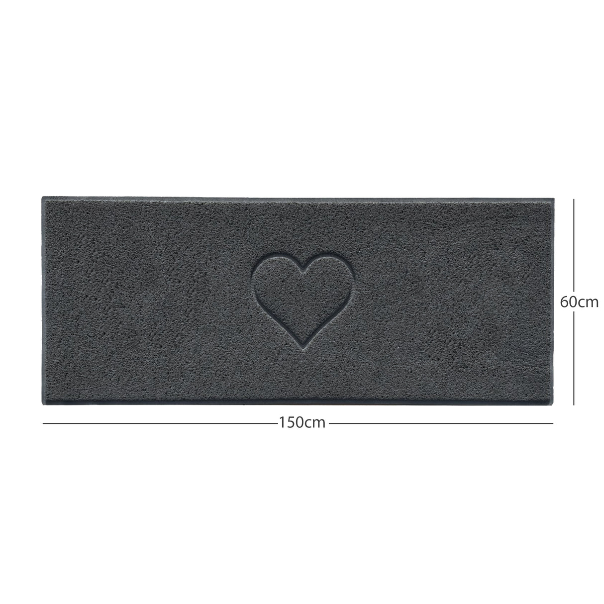 "Heart" Embossed Loofah Textured Spaghetti Door Mat