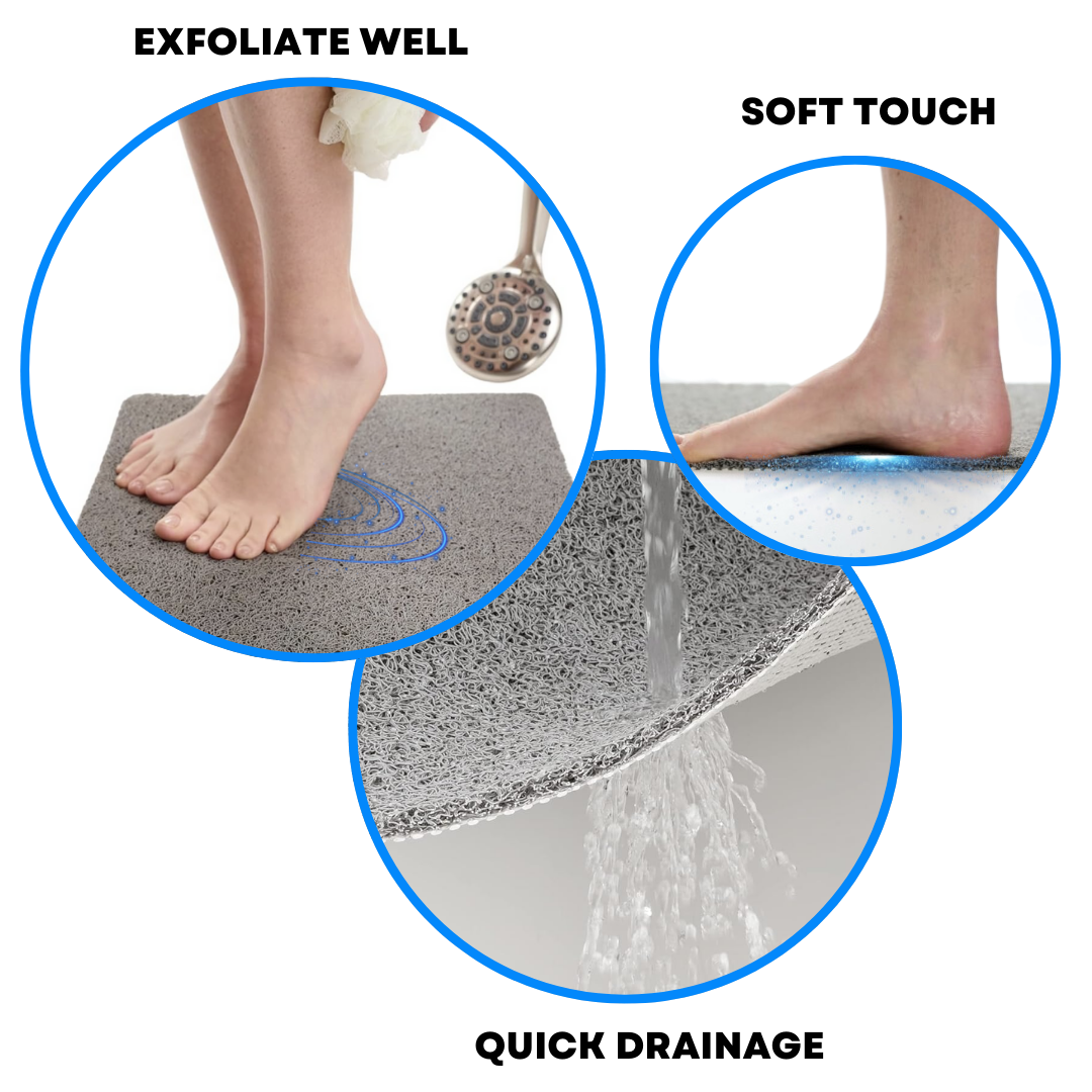 Spaghetti Anti Slip Loofah Shower Mat - Quadrant Corner Shower