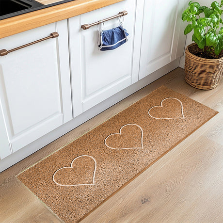 Embossed Triple Heart Runner and Entrance Mat - Multiple Colours