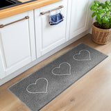 Embossed Triple Heart Runner and Entrance Mat - Multiple Colours