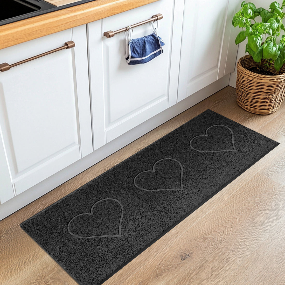 Embossed Triple Heart Runner and Entrance Mat - Multiple Colours