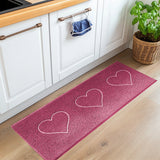 Embossed Triple Heart Runner and Entrance Mat - Multiple Colours