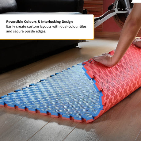 40mm Premium Reversible EVA Tatami Foam Mats - Red and Blue