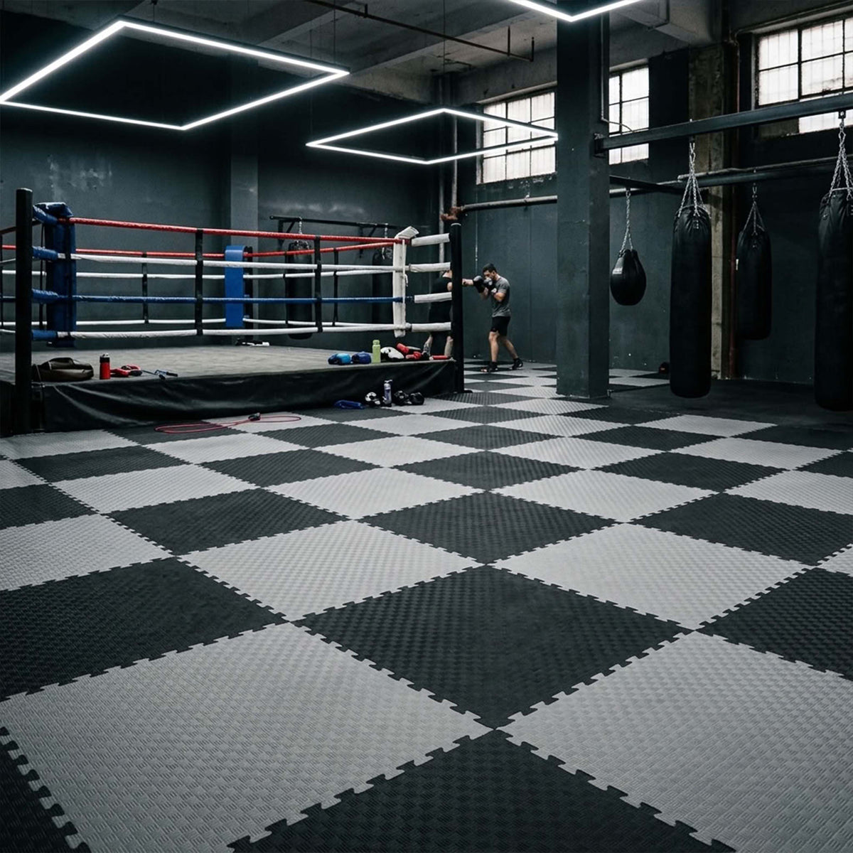 40mm Premium Reversible EVA Tatami Foam Mats - Black and Grey