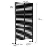 Freestanding Outdoor Privacy Screen with Stand 122cm x 198cm - Slats