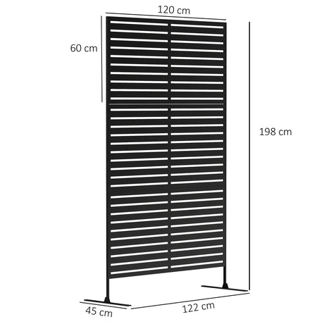 Freestanding Outdoor Privacy Screen with Stand 122cm x 198cm - Slats
