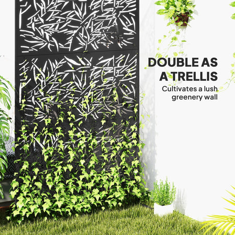 Freestanding Outdoor Privacy Screen with Stand 122cm x 198cm - Bamboo Style