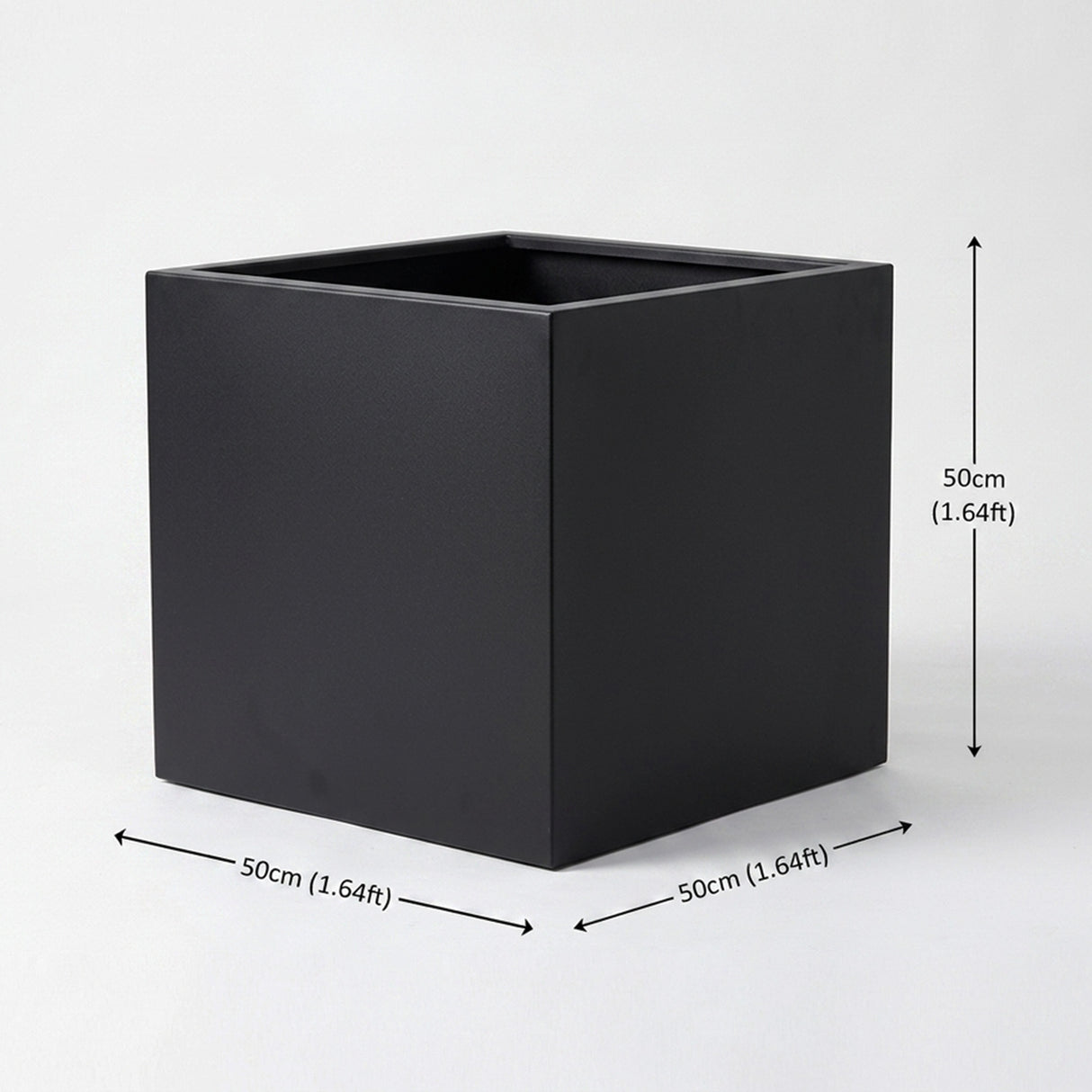 Galvanised Steel Black Cube Metal Planter 50cm x 50cm