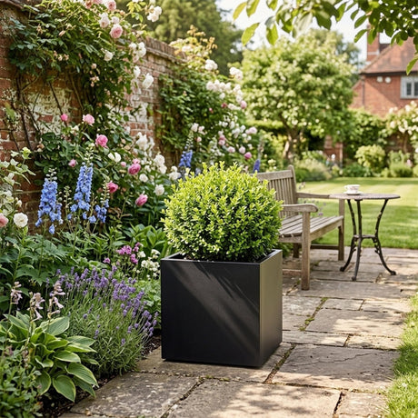 Galvanised Steel Cube Metal Planter 50x50x50cm