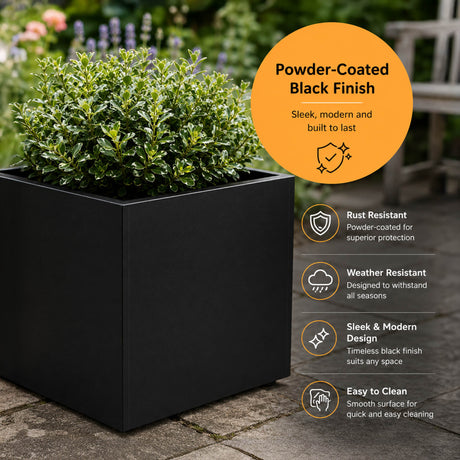 Galvanised Steel Cube Metal Planter 50x50x50cm