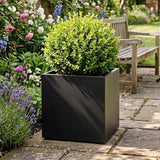 Galvanised Steel Black Cube Metal Planter 50cm x 50cm