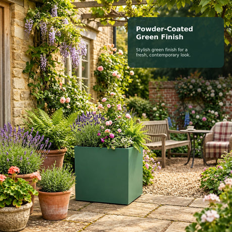 Galvanised Steel Cube Metal Planter 50x50x50cm