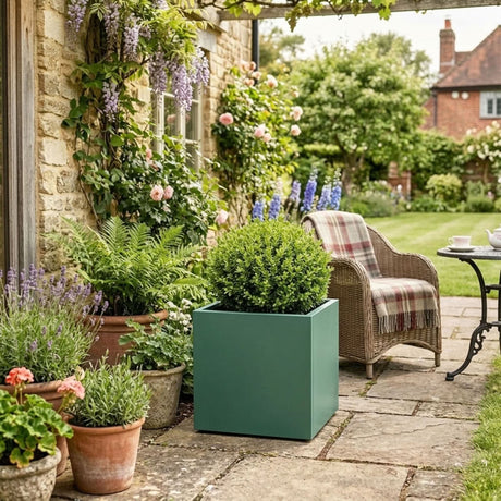 Galvanised Steel Cube Metal Planter 50x50x50cm