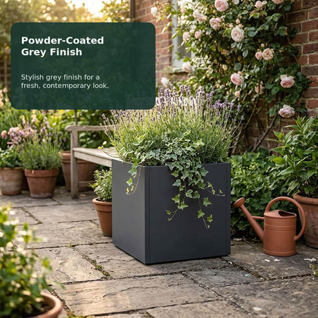 Galvanised Steel Cube Metal Planter 50x50x50cm