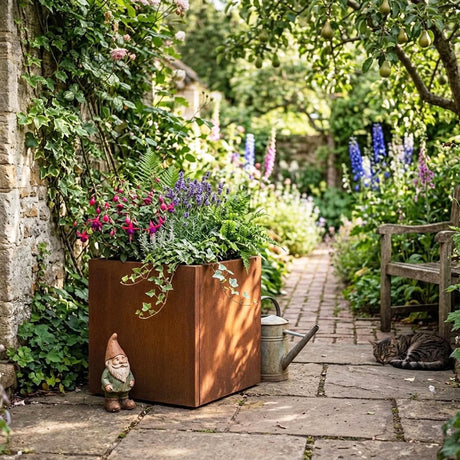 Galvanised Steel Cube Metal Planter 50x50x50cm