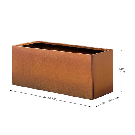 Corten Steel Trough Planter Pre-Rusted 80cm x 30cm