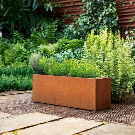Corten Steel Trough Planter Pre-Rusted 80cm x 30cm