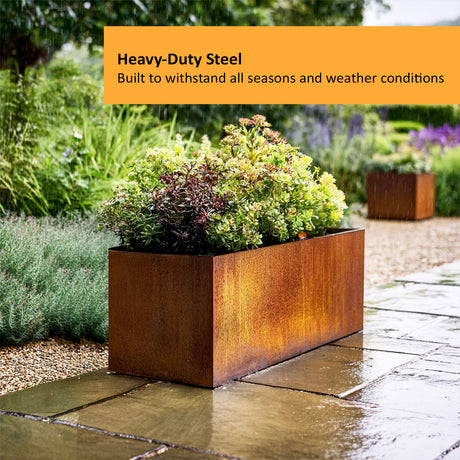 Corten Steel Trough Planter Pre-Rusted 80cm x 30cm